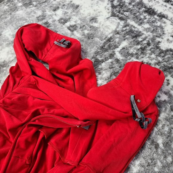 Vera Wang Red Sleeveless Formal Train  Form Fitting Ruched Off Shoulder Zip - Picture 4 of 11